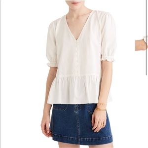 NWT Madewell Courtyard Ruffle Hem Top